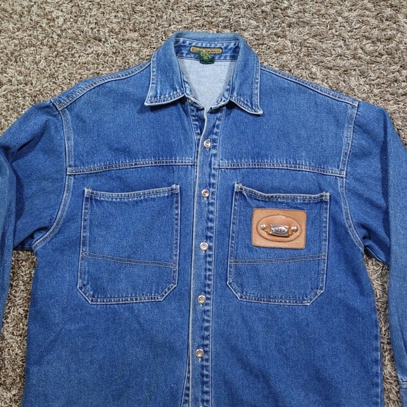 Paco Denim Jacket Mens Size M Long Sleeve Button Front Pocket Blue Cotton - Picture 2 of 13